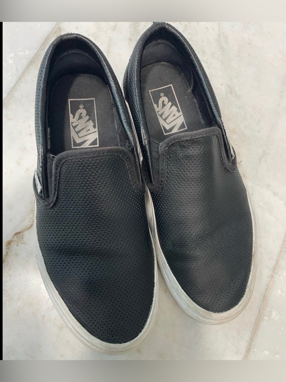 Vans Black Perforated Slip-On Sneakers